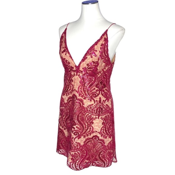Free People Night Shimmers Mini Dress size 10 - Picture 3 of 6
